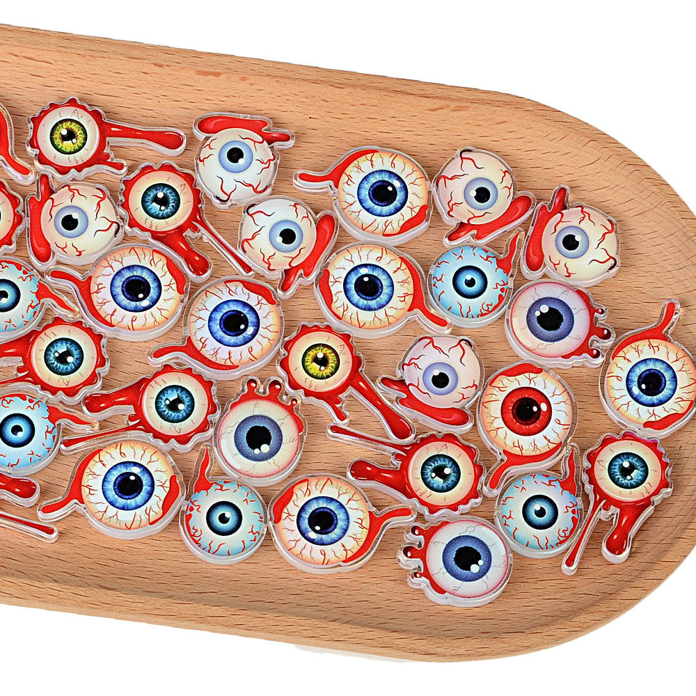 Double-Sided Embossed Eyeball Focal Beads for Beadable Pens, Spooky 3D Relief Halloween Eye Beads for Keychain Making, DIY Craft Supplies