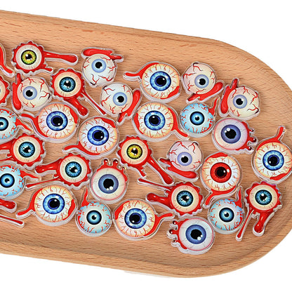 Double-Sided Embossed Eyeball Focal Beads for Beadable Pens, Spooky 3D Relief Halloween Eye Beads for Keychain Making, DIY Craft Supplies