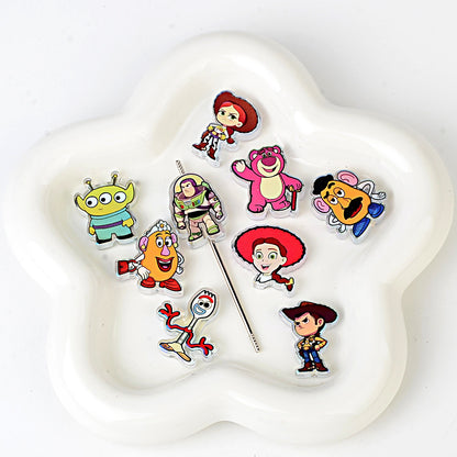 Cartoon Toy Story Acrylic Focal Beads for Beadable Pens, Aurora Buzz Lightyear Lotso Alien Character Beads for Keychain Making, DIY Craft Supplies