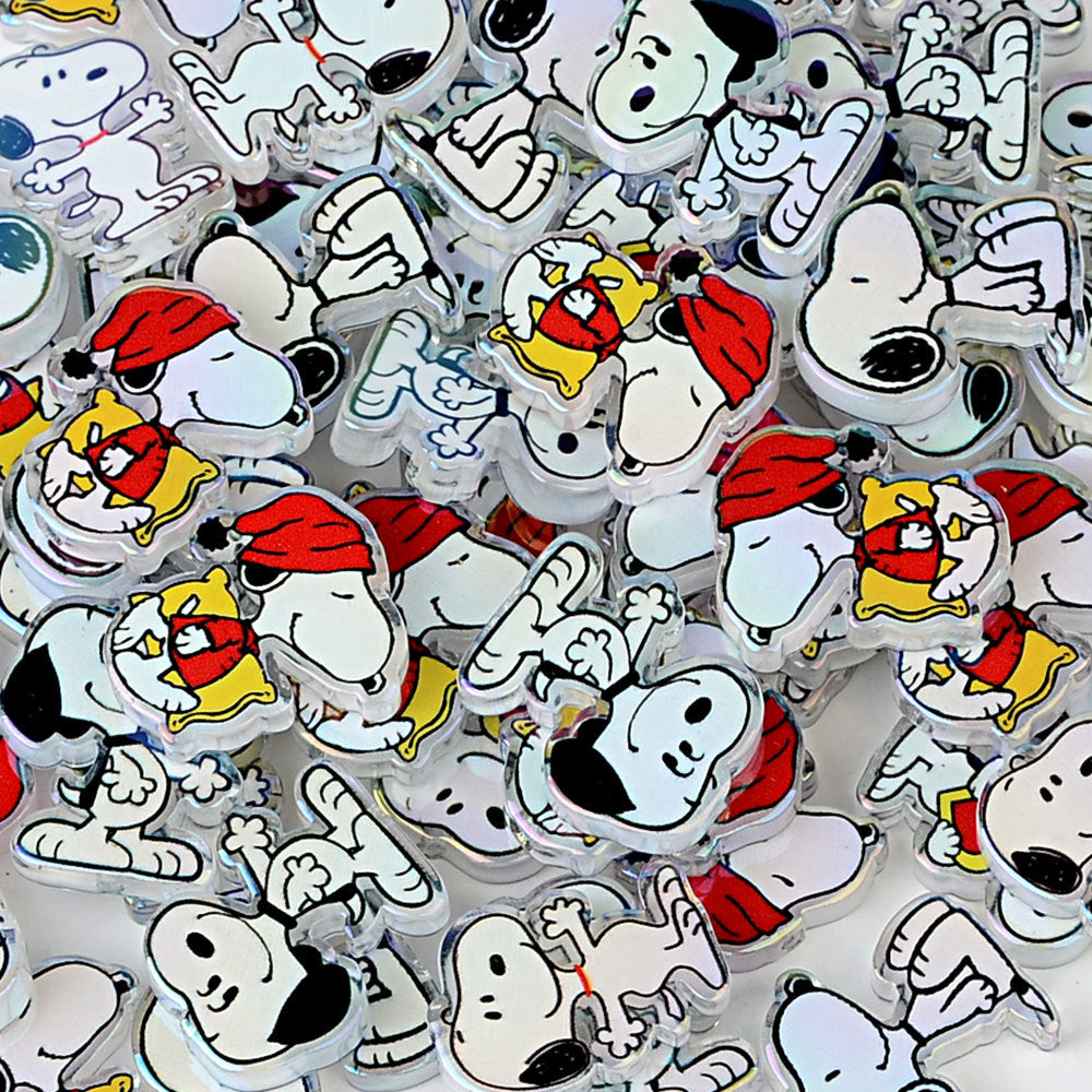 Cute Cartoon Dog Acrylic Focal Beads for Beadable Pens, Aurora Snoopy Character Beads for Keychain Making, DIY Personalized Craft Supplies