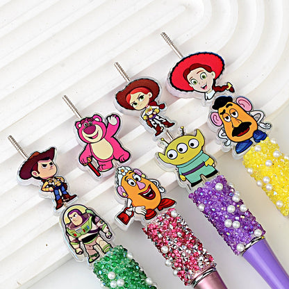 Cartoon Toy Story Acrylic Focal Beads for Beadable Pens, Aurora Buzz Lightyear Lotso Alien Character Beads for Keychain Making, DIY Craft Supplies