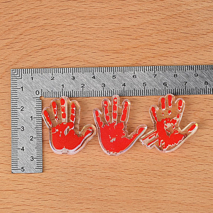 Halloween Acrylic Beads - Bloody Red Handprint & "Help!" Letter Focal Beads for Beadable Pen & DIY Crafts