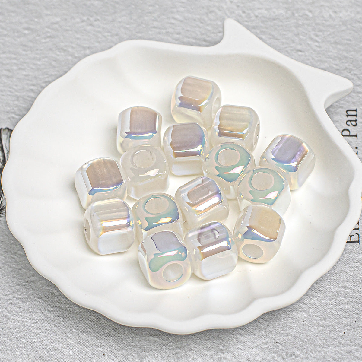 Aurora Iris Acrylic Large Hole Beads, 10/12/14mm Colorful Barrel Spacer Beads with 3/4/5mm Large Hole for DIY Beadable Pens, Keychains, Jewelry Making