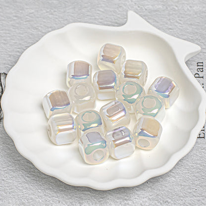 Aurora Iris Acrylic Large Hole Beads, 10/12/14mm Colorful Barrel Spacer Beads with 3/4/5mm Large Hole for DIY Beadable Pens, Keychains, Jewelry Making