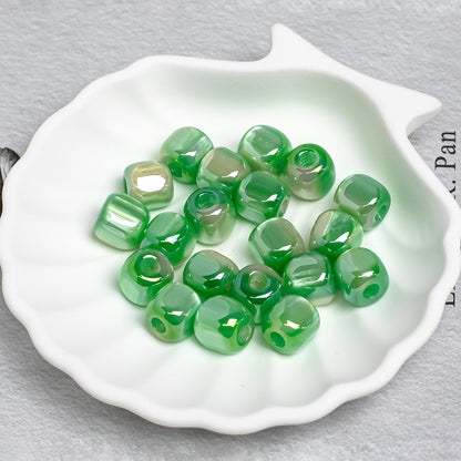 Aurora Iris Acrylic Large Hole Beads, 10/12/14mm Colorful Barrel Spacer Beads with 3/4/5mm Large Hole for DIY Beadable Pens, Keychains, Jewelry Making