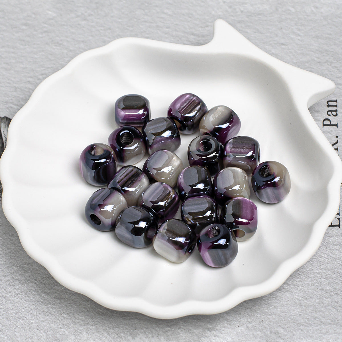 Aurora Iris Acrylic Large Hole Beads, 10/12/14mm Colorful Barrel Spacer Beads with 3/4/5mm Large Hole for DIY Beadable Pens, Keychains, Jewelry Making