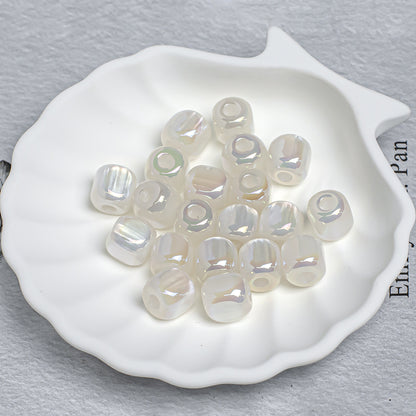 Aurora Iris Acrylic Large Hole Beads, 10/12/14mm Colorful Barrel Spacer Beads with 3/4/5mm Large Hole for DIY Beadable Pens, Keychains, Jewelry Making