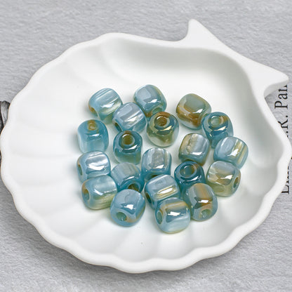 Aurora Iris Acrylic Large Hole Beads, 10/12/14mm Colorful Barrel Spacer Beads with 3/4/5mm Large Hole for DIY Beadable Pens, Keychains, Jewelry Making