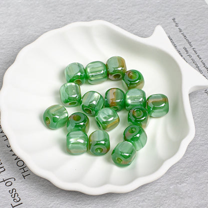 Aurora Iris Acrylic Large Hole Beads, 10/12/14mm Colorful Barrel Spacer Beads with 3/4/5mm Large Hole for DIY Beadable Pens, Keychains, Jewelry Making