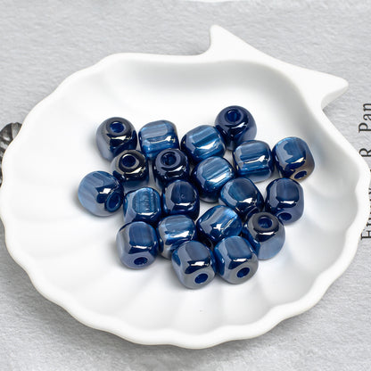 Aurora Iris Acrylic Large Hole Beads, 10/12/14mm Colorful Barrel Spacer Beads with 3/4/5mm Large Hole for DIY Beadable Pens, Keychains, Jewelry Making