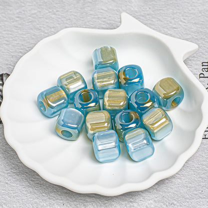Aurora Iris Acrylic Large Hole Beads, 10/12/14mm Colorful Barrel Spacer Beads with 3/4/5mm Large Hole for DIY Beadable Pens, Keychains, Jewelry Making