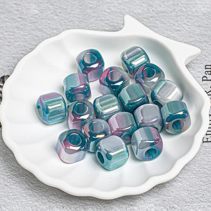 Aurora Iris Acrylic Large Hole Beads, 10/12/14mm Colorful Barrel Spacer Beads with 3/4/5mm Large Hole for DIY Beadable Pens, Keychains, Jewelry Making