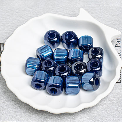 Aurora Iris Acrylic Large Hole Beads, 10/12/14mm Colorful Barrel Spacer Beads with 3/4/5mm Large Hole for DIY Beadable Pens, Keychains, Jewelry Making