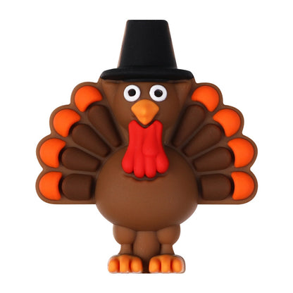 Fall Thanksgiving Silicone Focal Beads for Beadable Pens, Cute Turkey "Blessed" Pumpkin Mug Silicone Beads for Keychain DIY Jewelry Making