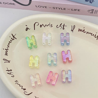 Y2K Pastel Holographic Letter Charms • Iridescent 3D Alphabet for DIY Jewelry & Hair Accessories • Magical Resin Letters for Phone Case Decor