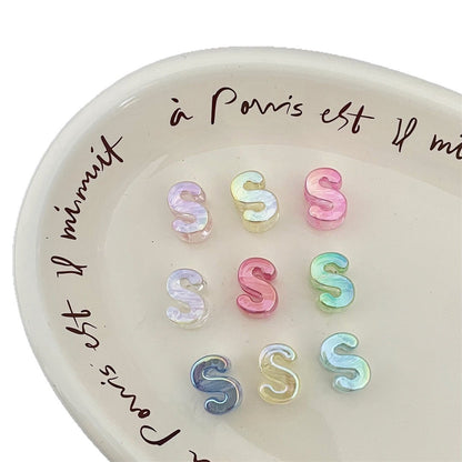 Y2K Pastel Holographic Letter Charms • Iridescent 3D Alphabet for DIY Jewelry & Hair Accessories • Magical Resin Letters for Phone Case Decor