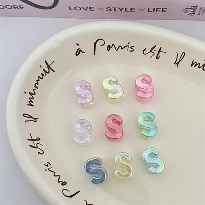 Y2K Pastel Holographic Letter Charms • Iridescent 3D Alphabet for DIY Jewelry & Hair Accessories • Magical Resin Letters for Phone Case Decor