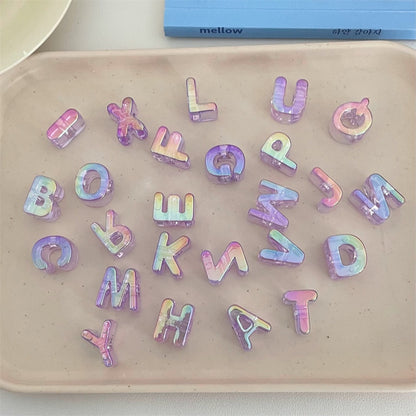 Y2K Pastel Holographic Letter Charms • Iridescent 3D Alphabet for DIY Jewelry & Hair Accessories • Magical Resin Letters for Phone Case Decor
