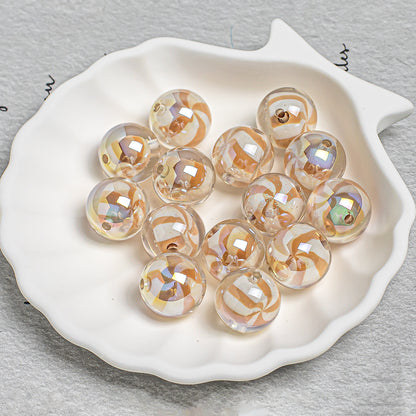 16mm Iridescent Candy Swirl Acrylic Beads, Colorful Clear Pinwheel Round Beads for DIY Beadable Pens, Keychains Jewelry Making Supplies