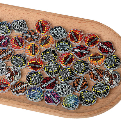 Biker Motorcycle Logo Acrylic Focal Beads, Flame & Eagle Large Hole Loose Beads for Beadable Pens, Keychains & DIY Jewelry Making
