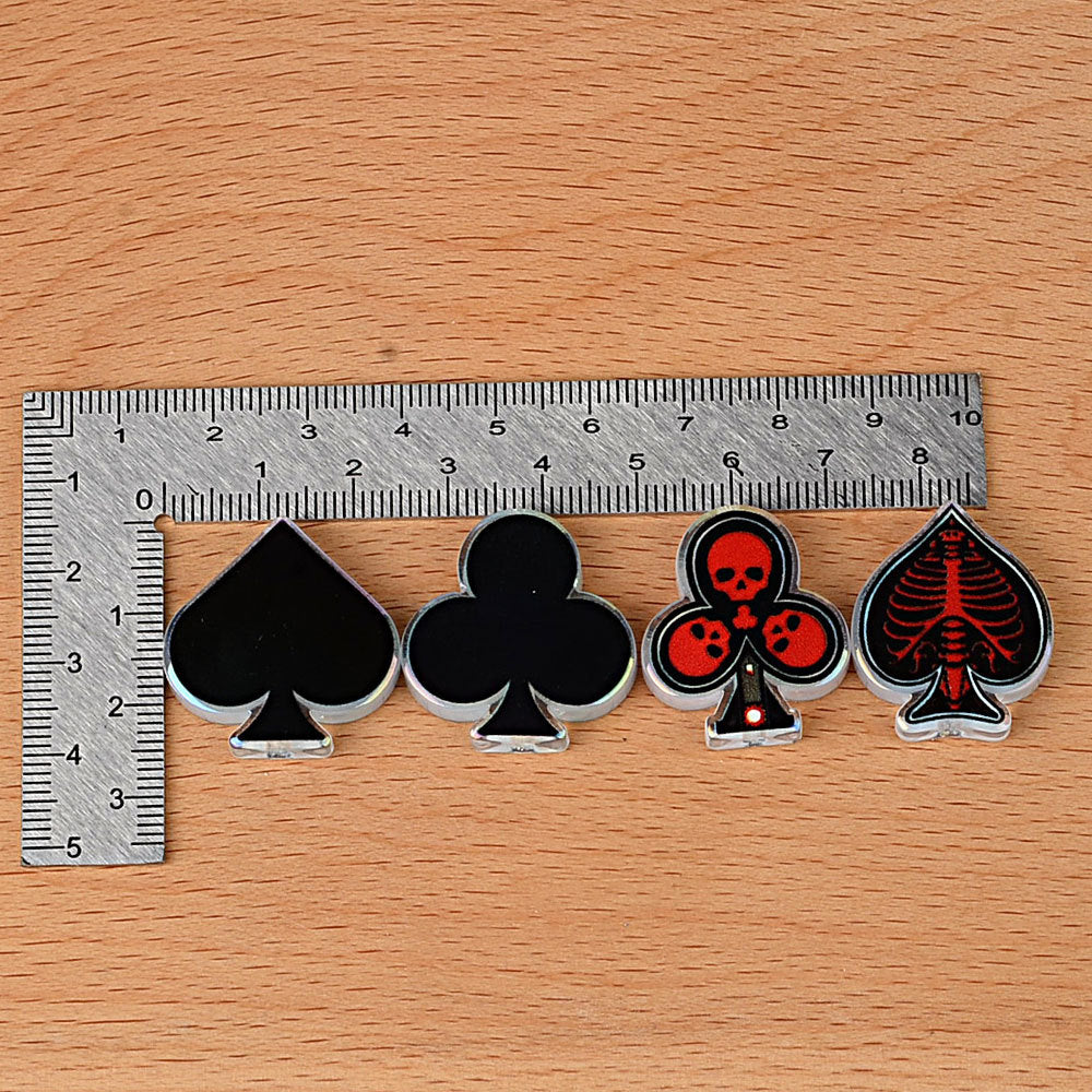 Gothic Poker Suits Acrylic Focal Beads, Skeleton Skull Playing Card Loose Beads with Large Hole for Beadable Pens, Keychains & DIY Jewelry Making