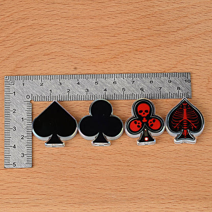 Gothic Poker Suits Acrylic Focal Beads, Skeleton Skull Playing Card Loose Beads with Large Hole for Beadable Pens, Keychains & DIY Jewelry Making