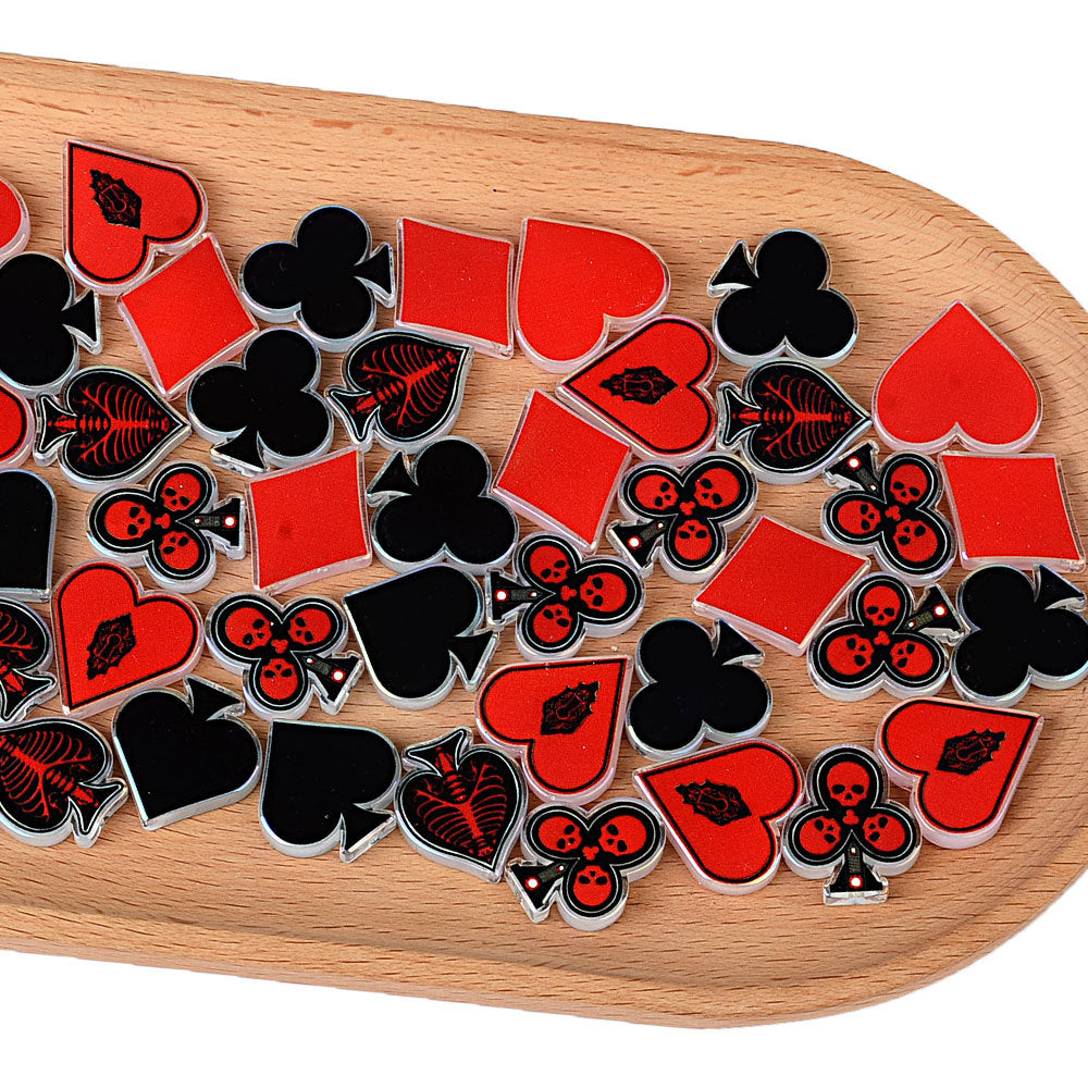 Gothic Poker Suits Acrylic Focal Beads, Skeleton Skull Playing Card Loose Beads with Large Hole for Beadable Pens, Keychains & DIY Jewelry Making