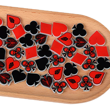 Gothic Poker Suits Acrylic Focal Beads, Skeleton Skull Playing Card Loose Beads with Large Hole for Beadable Pens, Keychains & DIY Jewelry Making