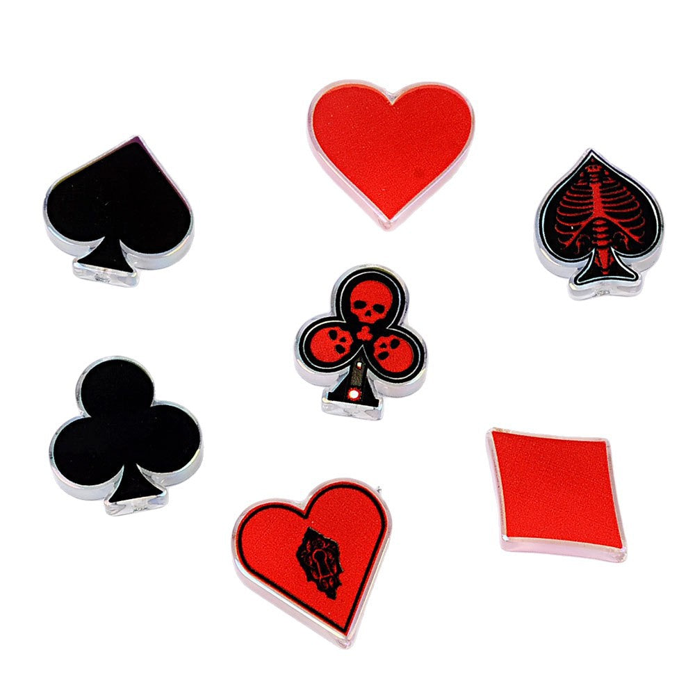 Gothic Poker Suits Acrylic Focal Beads, Skeleton Skull Playing Card Loose Beads with Large Hole for Beadable Pens, Keychains & DIY Jewelry Making