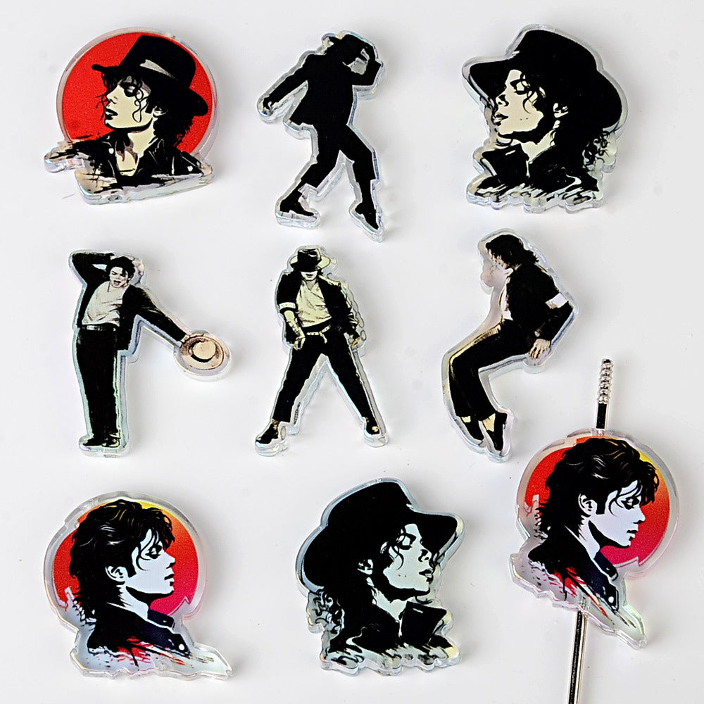 Michael Jackson King of Pop Focal Bead Set | Iconic Dance Pose & Portrait Acrylic Beads for Beadable Pens, Keychains & DIY Crafts
