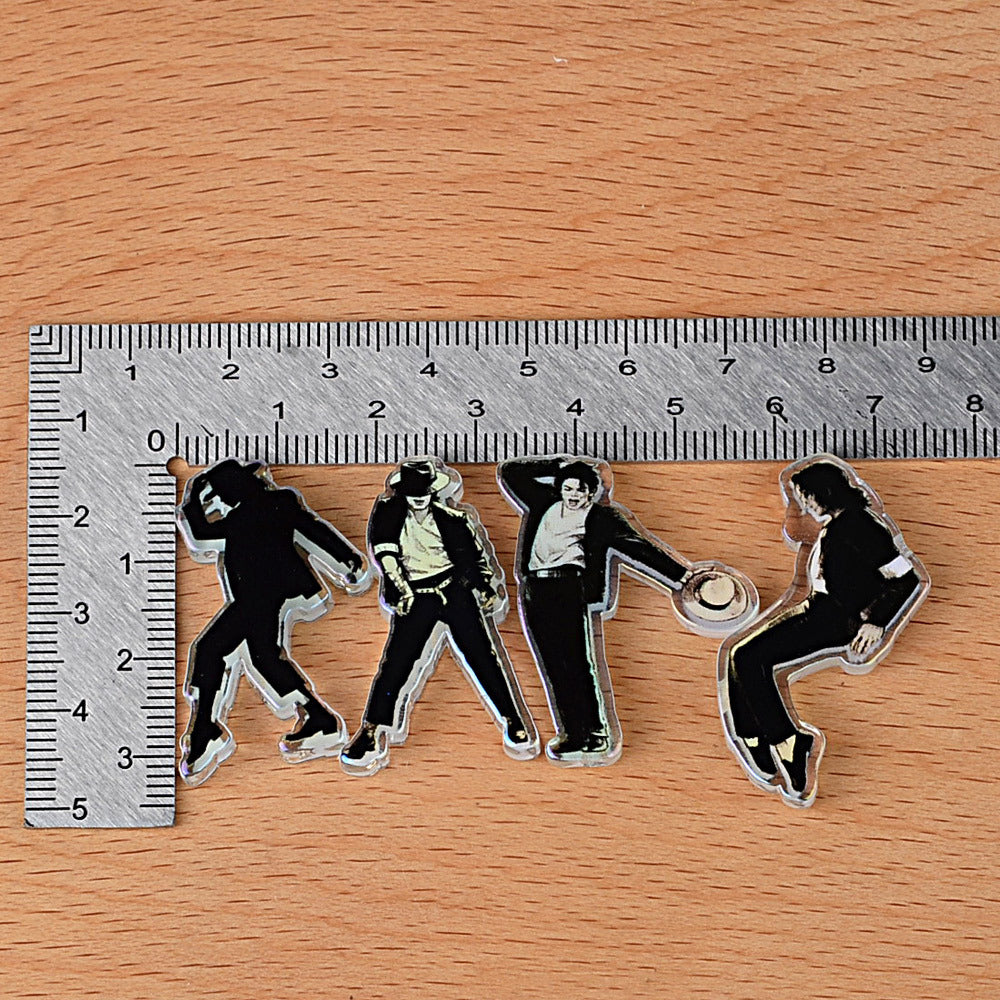 Michael Jackson King of Pop Focal Bead Set | Iconic Dance Pose & Portrait Acrylic Beads for Beadable Pens, Keychains & DIY Crafts