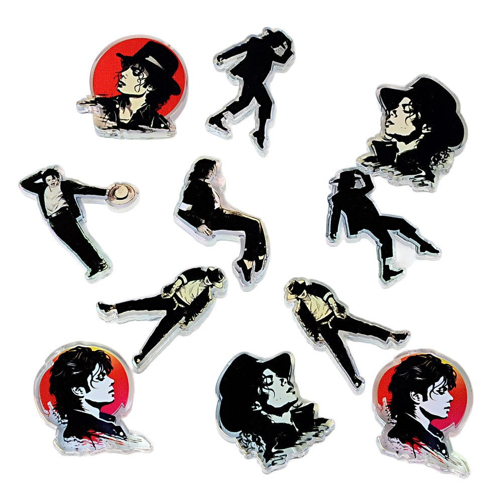 Michael Jackson King of Pop Focal Bead Set | Iconic Dance Pose & Portrait Acrylic Beads for Beadable Pens, Keychains & DIY Crafts