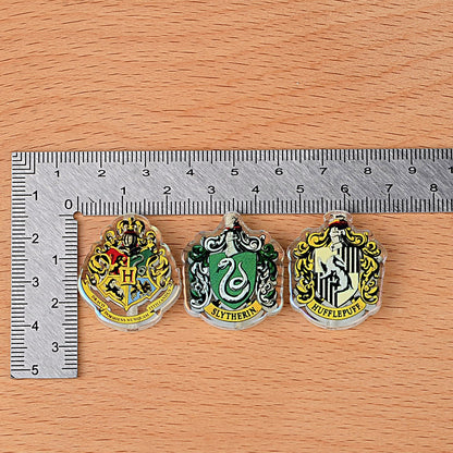 Wizarding House Crest & Banner Focal Charms Bulk – Hogwarts School Crest, Lion, Snake, Raven & Badger Beads for DIY Crafts