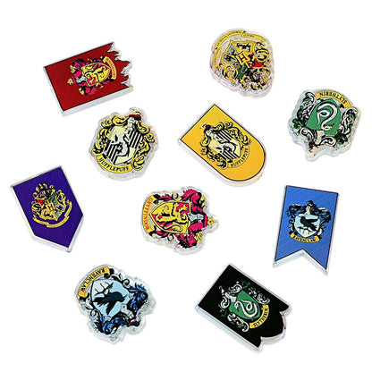 Wizarding House Crest & Banner Focal Charms Bulk – Hogwarts School Crest, Lion, Snake, Raven & Badger Beads for DIY Crafts