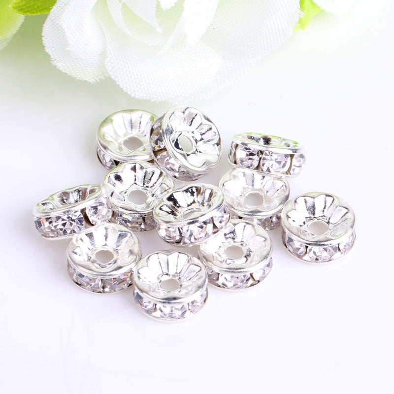 Colored Diamond Ring Spacer Beads Loose Beads Beaded Diamond Spacer Wheel Rim