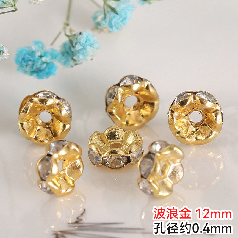 Colored Diamond Ring Spacer Beads Loose Beads Beaded Diamond Spacer Wheel Rim