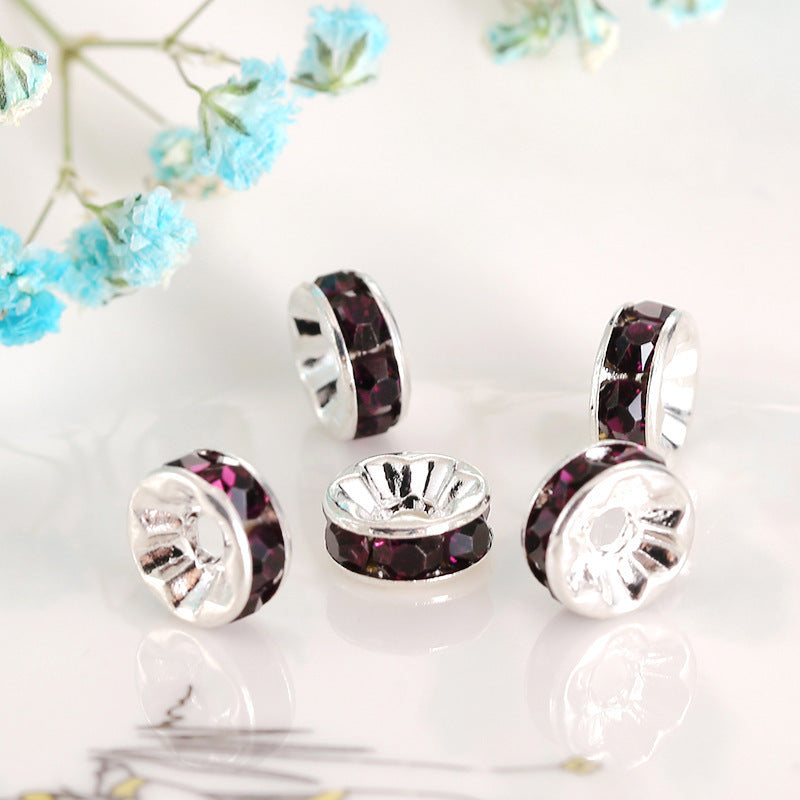 Colored Diamond Ring Spacer Beads Loose Beads Beaded Diamond Spacer Wheel Rim
