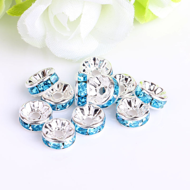 Colored Diamond Ring Spacer Beads Loose Beads Beaded Diamond Spacer Wheel Rim