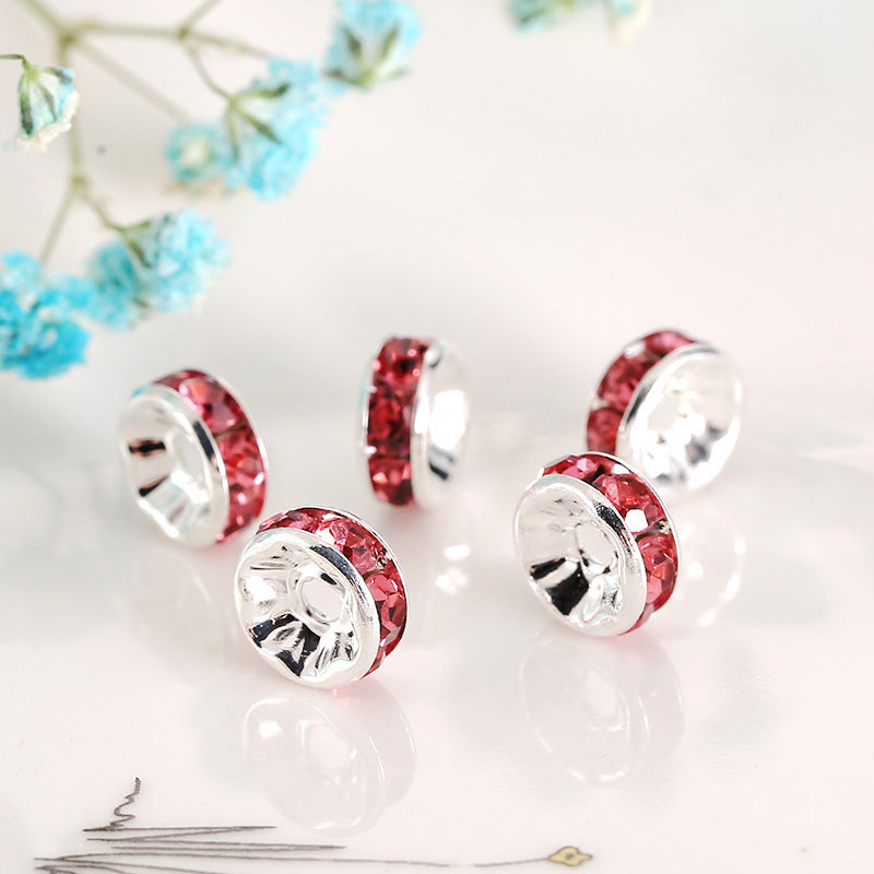 Colored Diamond Ring Spacer Beads Loose Beads Beaded Diamond Spacer Wheel Rim
