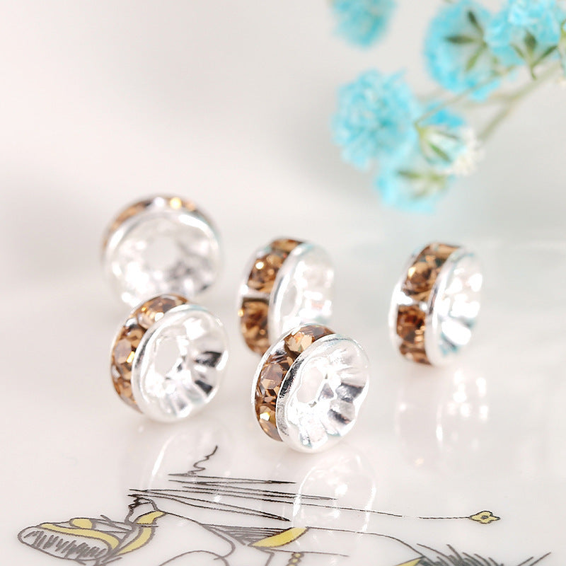 Colored Diamond Ring Spacer Beads Loose Beads Beaded Diamond Spacer Wheel Rim