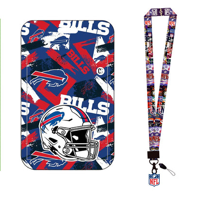 Complete 2-in-1 Set Football Team Lanyard with ID Badge Holder, Sliding Hard Case Card Sleeve with Detachable Neck Strap for Students, Nurses, Game Day Tailgates