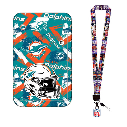 Complete 2-in-1 Set Football Team Lanyard with ID Badge Holder, Sliding Hard Case Card Sleeve with Detachable Neck Strap for Students, Nurses, Game Day Tailgates