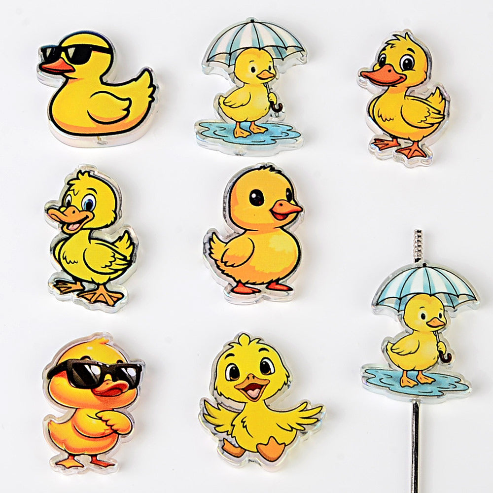 Cute Yellow Duck Acrylic Focal Beads – Cartoon Duckling Spacer Beads for Beadable Pens, Keychains & DIY Jewelry Making