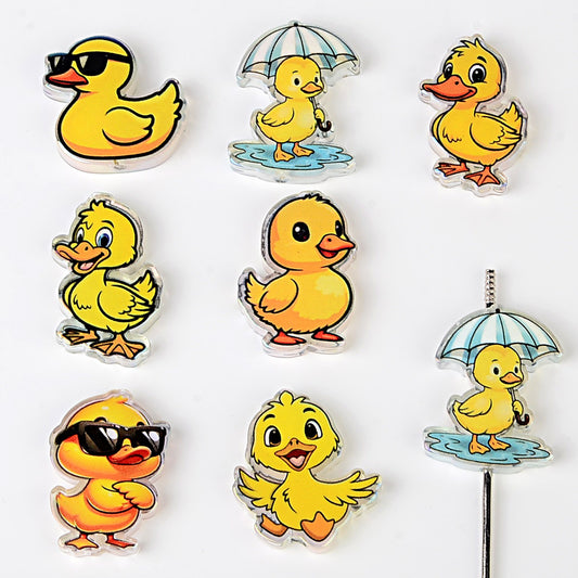 Cute Yellow Duck Acrylic Focal Beads – Cartoon Duckling Spacer Beads for Beadable Pens, Keychains & DIY Jewelry Making