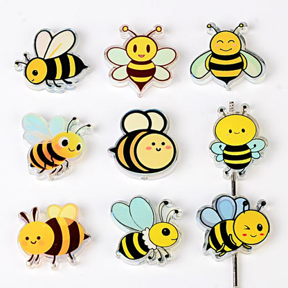 Cute Honey Bee Acrylic Focal Beads – Kawaii Bumblebee Spacer Beads for Beadable Pens, Keychains & DIY Jewelry Making