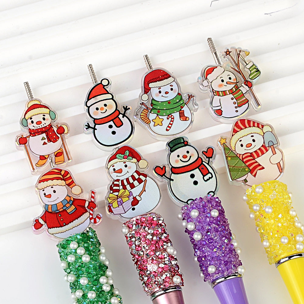 Christmas Acrylic Focal Beads – Cute Santa Claus, Snowman & Tree Spacer Beads for Beadable Pens, Keychains & Holiday DIY Crafts