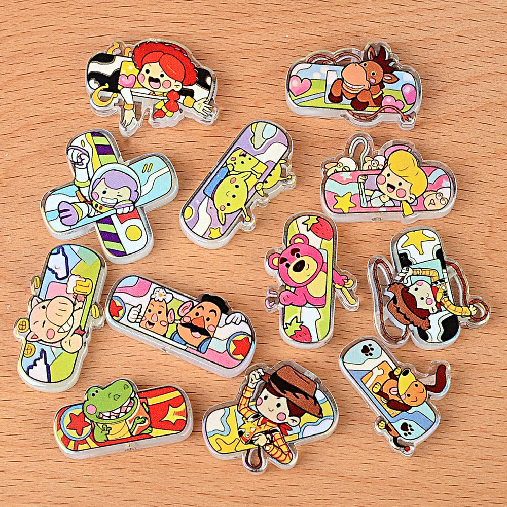Cartoon Toy Friends Acrylic Focal Beads – Cute Character Spacer Beads for Beadable Pens, Keychains & DIY Jewelry Making