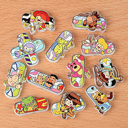 Cartoon Toy Friends Acrylic Focal Beads – Cute Character Spacer Beads for Beadable Pens, Keychains & DIY Jewelry Making