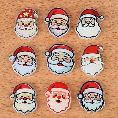 Christmas Acrylic Focal Beads – Cute Santa Claus, Snowman & Tree Spacer Beads for Beadable Pens, Keychains & Holiday DIY Crafts