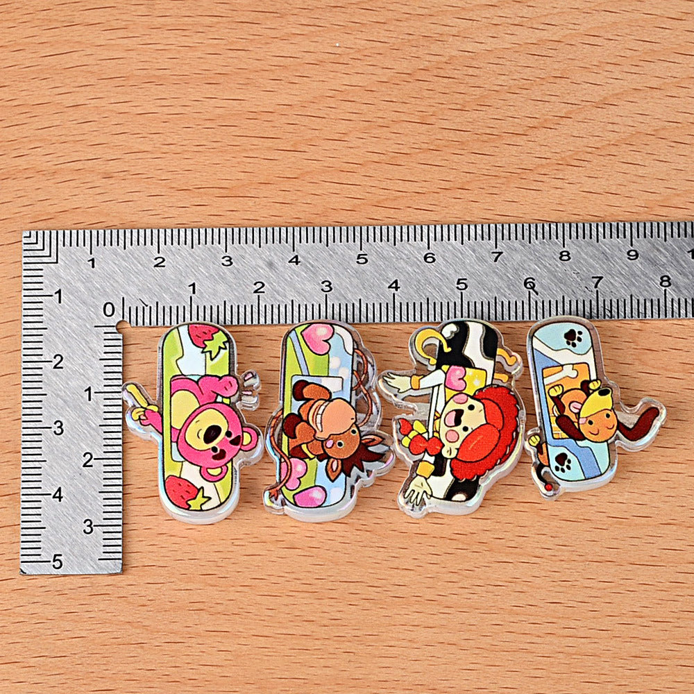 Cartoon Toy Friends Acrylic Focal Beads – Cute Character Spacer Beads for Beadable Pens, Keychains & DIY Jewelry Making